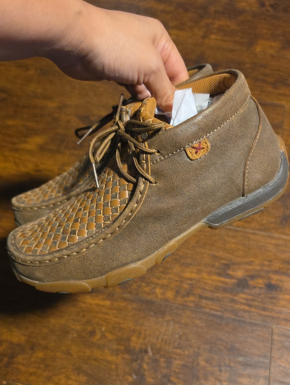 Twisted X Kids Brown Woven Toe Chukka Boots